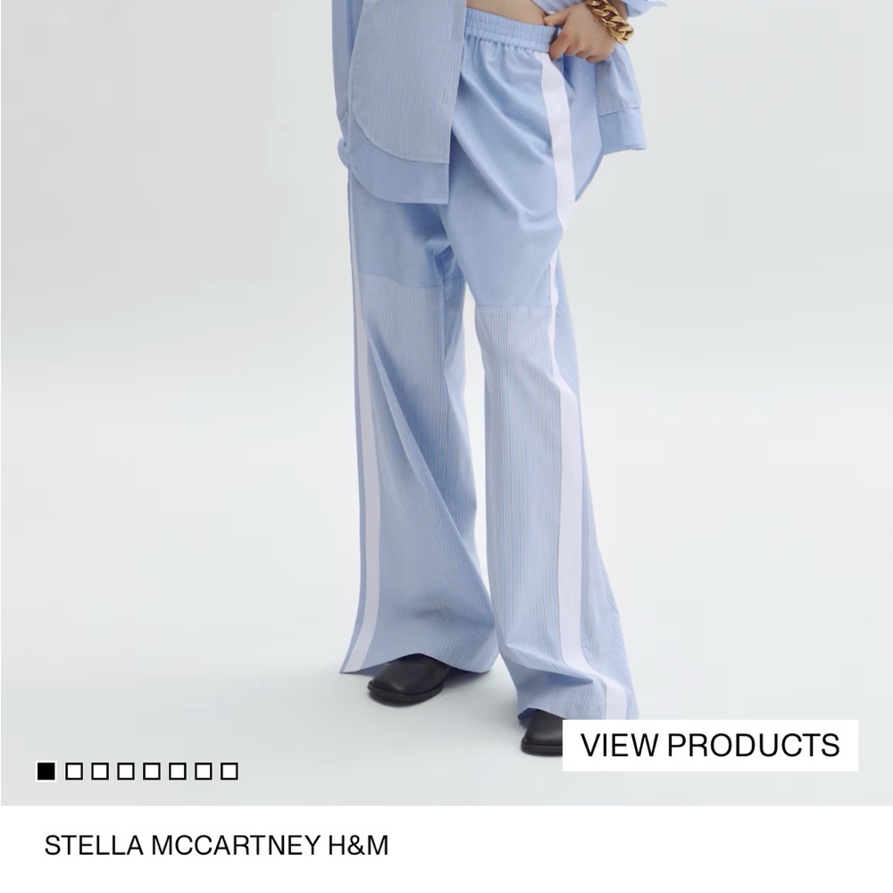 Stella McCartney Light Blue Wide-Leg Track Trousers